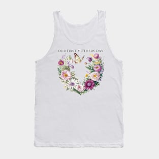 Our first mothers day vintage fun print shirt Tank Top